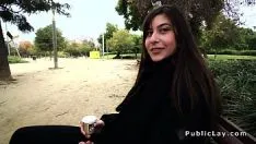 Play He grabs the brunette and fucks her behind a little in public
