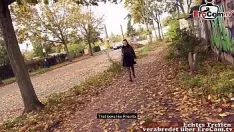 The German teenager has sex in public with a hot man