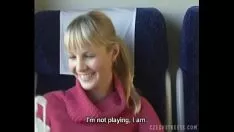 Play The brunette student agrees to do an oral on the train for many euros