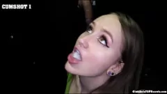 Afspelen Gloryhole gangbang: Lizzie Love slikt 12 ladingen